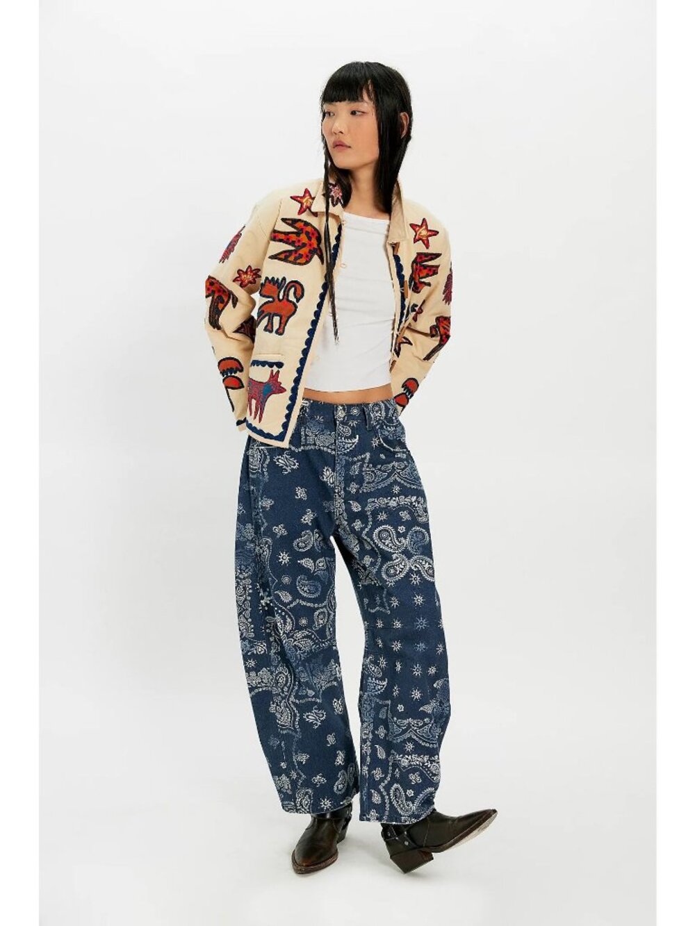 FP-11. Free People Good Luck Barrel Jeans Other Print Available
